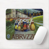 アブルッツォ・イタリア・ヴィンテージ旅行ポスターアートと女性 マウスパッド (マウス)