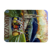 アブルッツォ・イタリア・ヴィンテージ旅行ポスターアートと女性 マグネット (横)