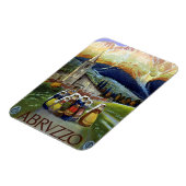 アブルッツォ・イタリア・ヴィンテージ旅行ポスターアートと女性 マグネット (左側)