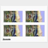 アブルッツォ・イタリア・ヴィンテージ旅行ポスターアートと女性 長方形シール (シート)