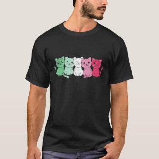 アブロセクシャル フラッグ 旗 積み重ね プライド LGBTQ 猫 かわいい アブロセクシャル Tシャツ