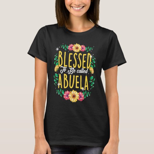アブ賛美エラ花おばあちゃん母と呼ばれる Tシャツ (正面)