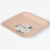 アプエレガントリコットクラッシュ&ホワイトローズ結婚ズ ペーパープレート (傾斜あり)