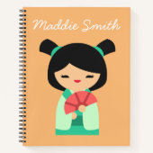 アプカ桃こけし日本の人形 ノートブック (正面)