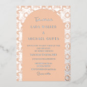 アプポップ・アートのリコイタリアンット幾何(レトロ点々のある) 箔招待状 (正面)