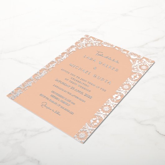 アプポップ・アートのリコイタリアンット幾何(レトロ点々のある) 箔招待状 (回転した状態)