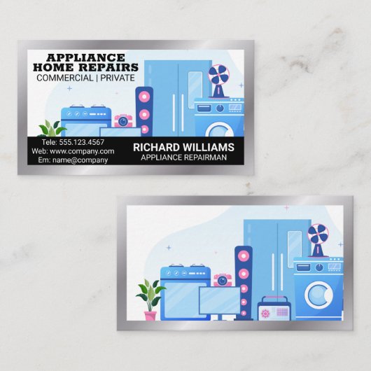 アプライアンスと電子修理 名刺 (正面/裏面)