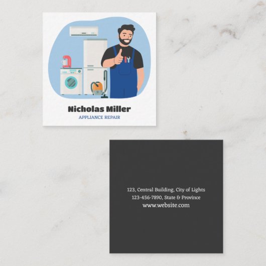 アプライアンスの修復 スクエア名刺 (正面/裏面)