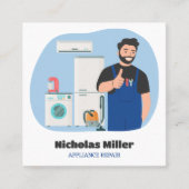 アプライアンスの修復 スクエア名刺 (正面)