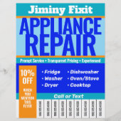 アプライアンスの修理による電話番号の切断 チラシ (正面)