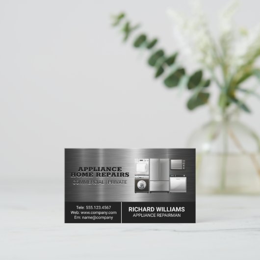 アプライアンスの修理固定サービスの名刺 名刺 (スタンド正面)