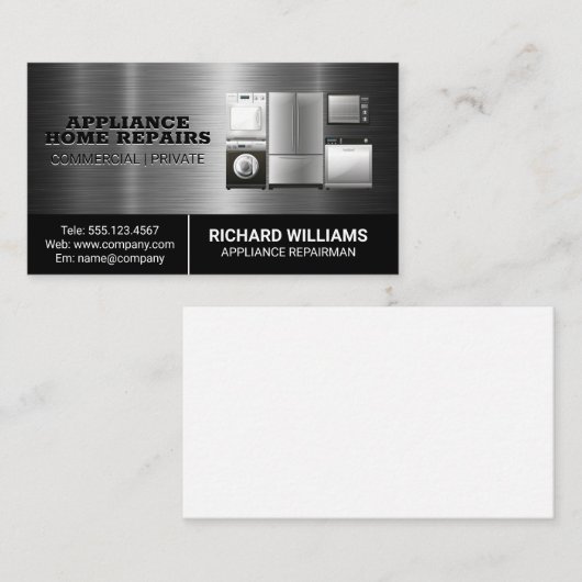 アプライアンスの修理固定サービスの名刺 名刺 (正面/裏面)