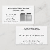 アプライアンスの販売および修理サービスの名刺 名刺 (正面/裏面)
