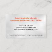 アプライアンス修復サービス 名刺 (裏面)