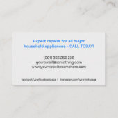 アプライアンス修復サービス 名刺 (裏面)