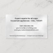 アプライアンス修復サービス 名刺 (裏面)