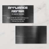 アプライアンス修復ダークグレーシルバーメタリックフェイク 名刺 (正面/裏面)