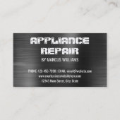 アプライアンス修復ダークグレーシルバーメタリックフェイク 名刺 (正面)