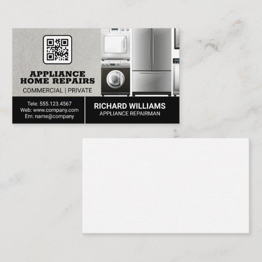 アプライアンス修復ホームサービス | QRコード 名刺 (正面/裏面)
