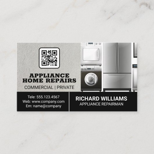 アプライアンス修復ホームサービス | QRコード 名刺 (正面)