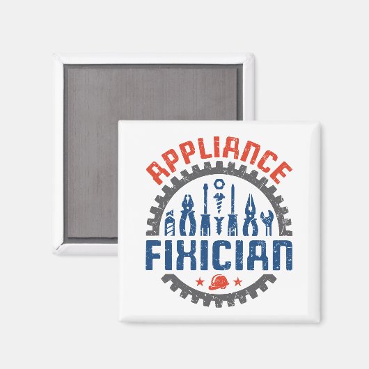 アプライアンス修理おもしろい修理技術者 マグネット (正面/裏面)
