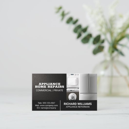 アプライアンス |修理ハウスサービス 名刺 (スタンド正面)