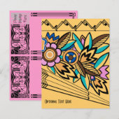 アプリはっきりしたコのデコ花模様 ポストカード (正面/裏面)