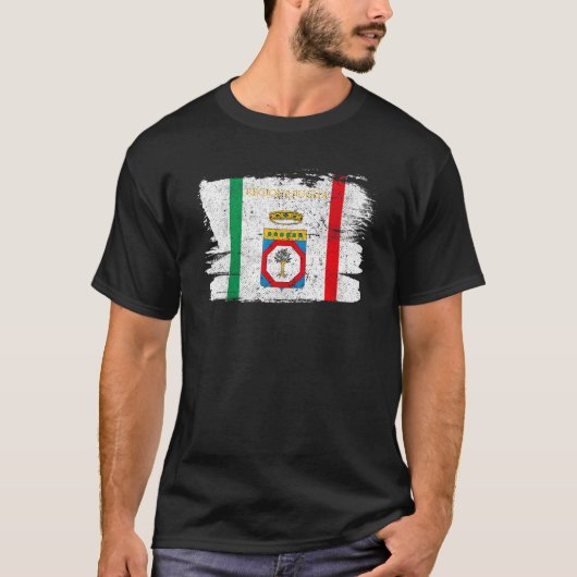 アプリア地域バイタリアンリItaly国旗のヴィンテージ表 Tシャツ (正面)