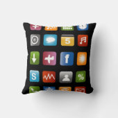 アプリカラフルアイコン装飾用クッションデザイン クッション (裏面)