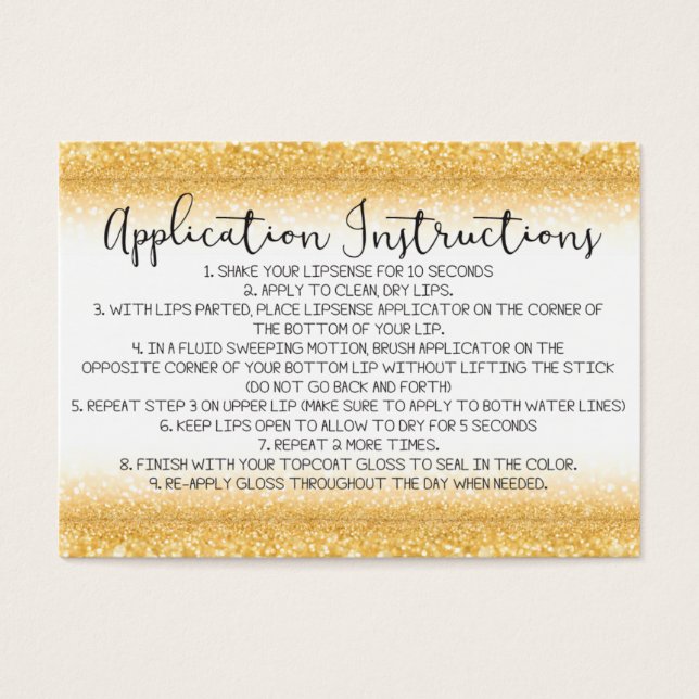 アプリケーション指示カード (正面)