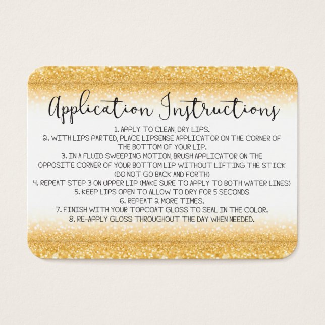 アプリケーション指示カード (正面)