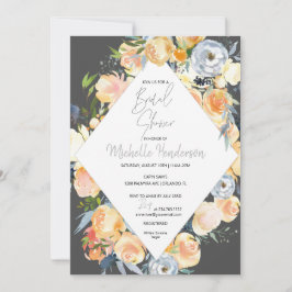 アプリコエレガントット炭フローラブライダルシャワー 招待状
