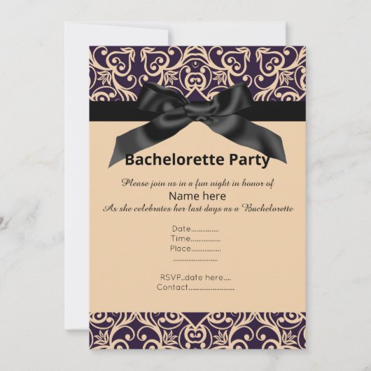 アプリコエレガントット黒弓バチェロレッテ招待状 招待状 (正面)