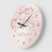 アプリコットさくらんぼブロッサムモノグラム ラージ壁時計 (傾斜)