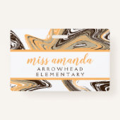 アプリコットとチョコレートストロークOFFICEホールパス バッジ (裏面)