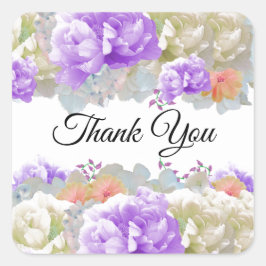 アプリコットと梅の花ありがとうステッカー スクエアシール