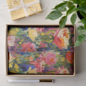 アプリコットと紫色の花模様の切り離し 薄葉紙 (ギフト)