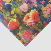 アプリコットと紫色の花模様の切り離し 薄葉紙 (詳細)