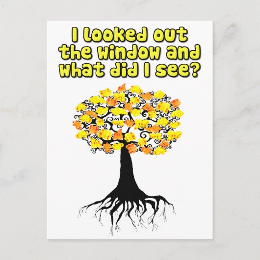 アプリコットの木にポップコーン ポストカード (正面)