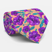 アプリコットの背景にペチュニア夜空スローピル ネクタイ (ロール)