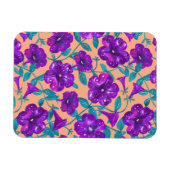 アプリコットの背景にペチュニア夜空スローピル マグネット (横)