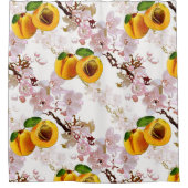 アプリコットの花と果実。 シャワーカーテン (正面)