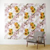 アプリコットの花と果実。 タペストリー (インサイチュ(横))