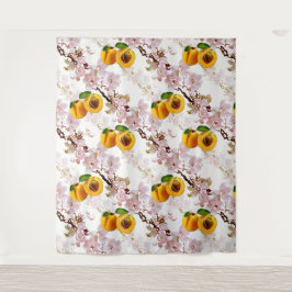 アプリコットの花と果実。 タペストリー