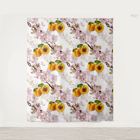 アプリコットの花と果実。 タペストリー (正面)