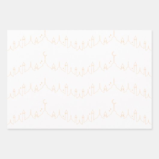 アプリコットイードムバラクマスジドパターンデザイン ラッピングペーパーシート (正面2)