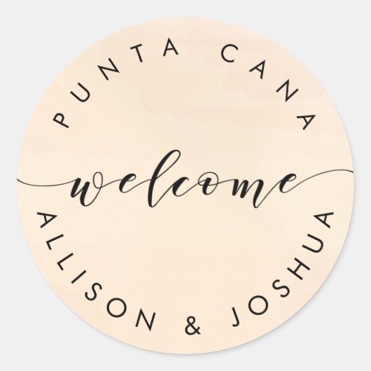 アプリコットウェルカムステッカーラベルforホテルウェルカムバッグ ラウンドシール (正面)