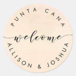 アプリコットウェルカムステッカーラベルforホテルウェルカムバッグ ラウンドシール