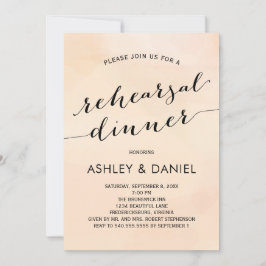 アプリコットウォーターカラーリハーサルディナー招待状 招待状