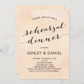 アプリコットウォーターカラーリハーサルディナー招待状 招待状 (正面/裏面)